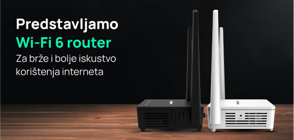 Predstavljamo Wi-Fi 6 router, za brže i bolje iskustvo korištenja interneta.